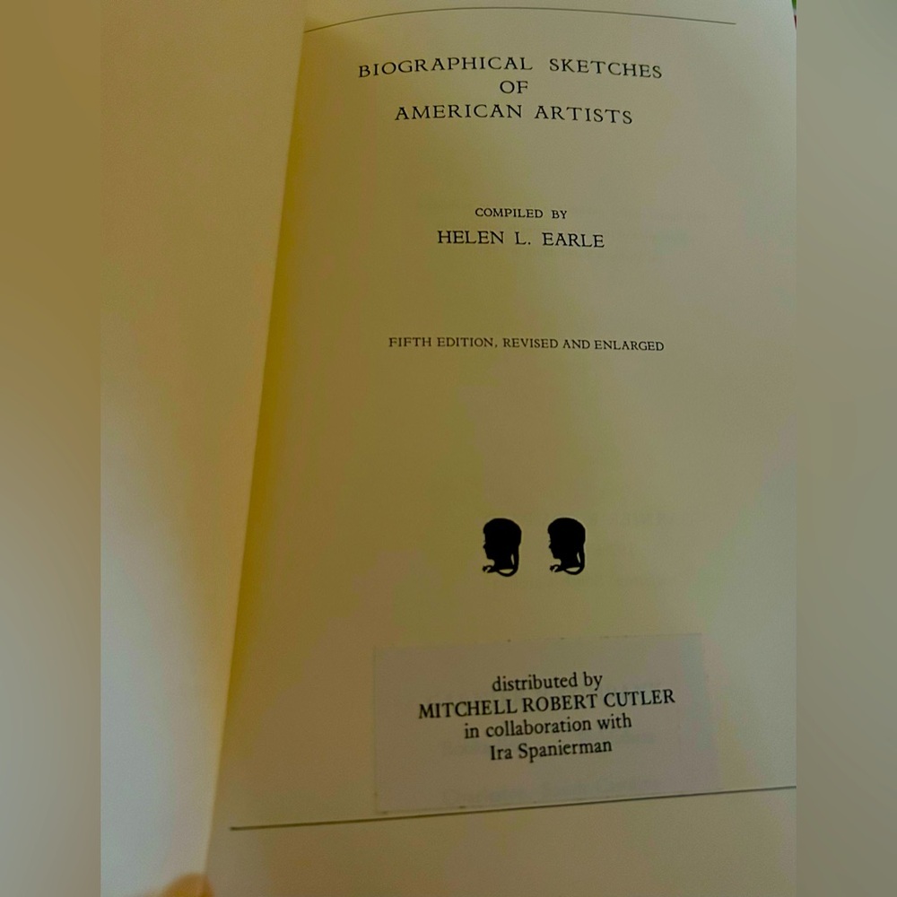 Biographical sketches of American artists compiled by Helen L Earle hardcover